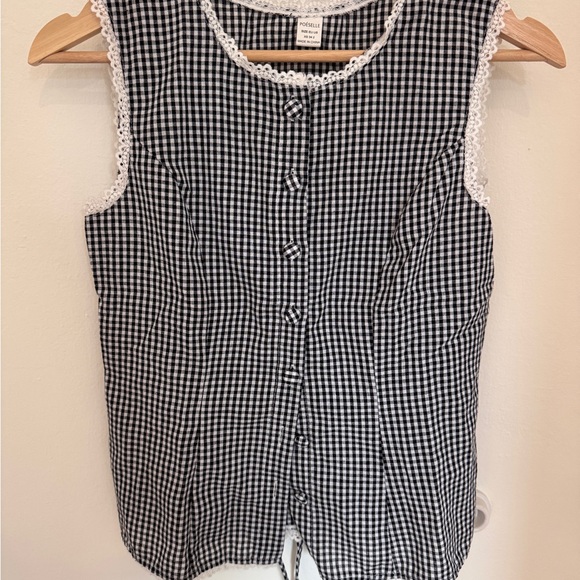 Black and White Gingham Blouse - Picture 2 of 3